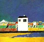 landscape with a white house Kazimir Malevich